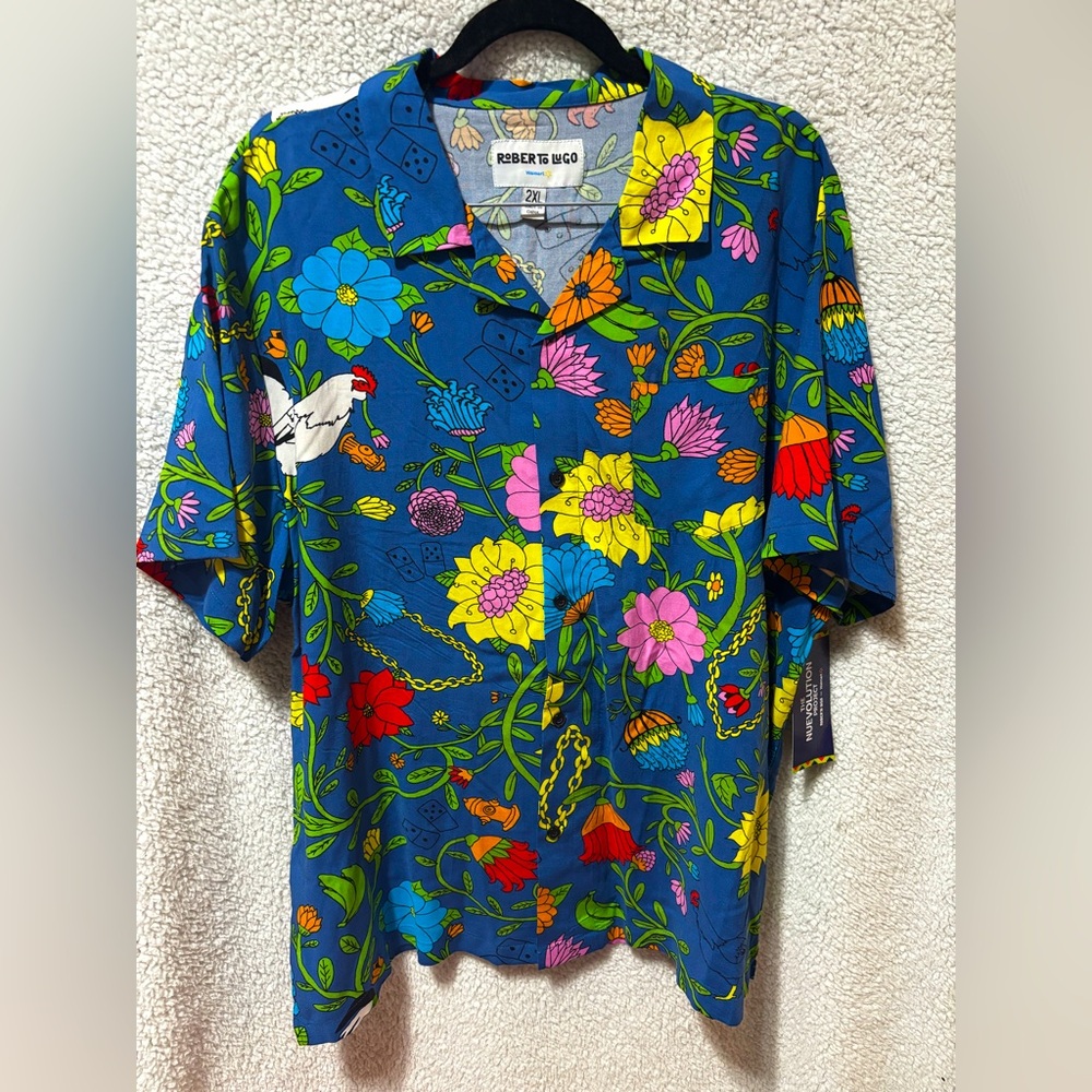 ROBERTO LUGO FLORAL BUTTON DOWN